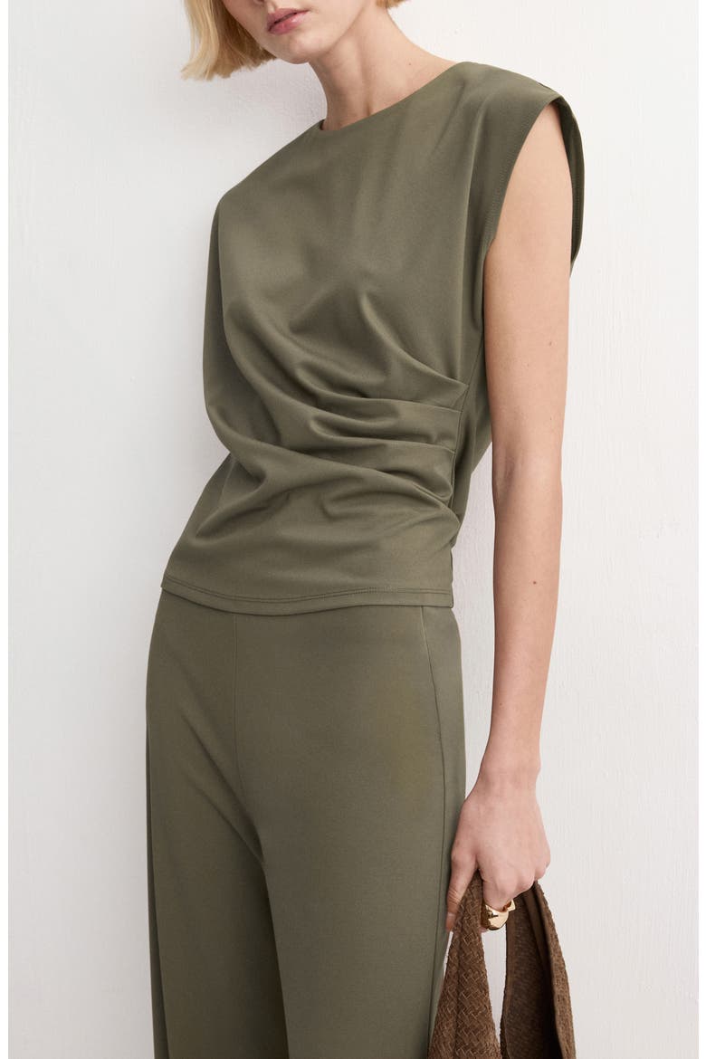 Pleated Top, Main, color, KHAKI GREEN