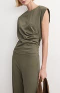 MANGO Pleated Top