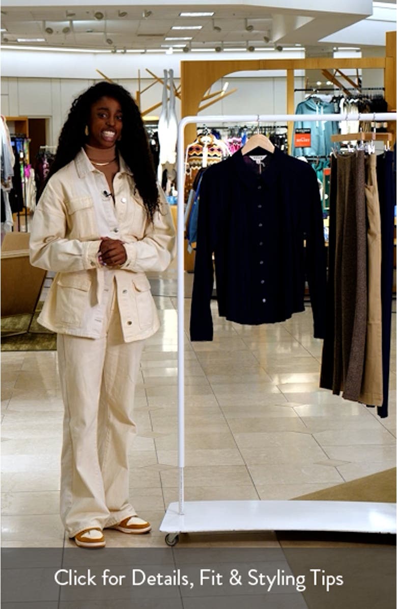 Picot Trim Jersey Button-Up Shirt, sales video thumbnail