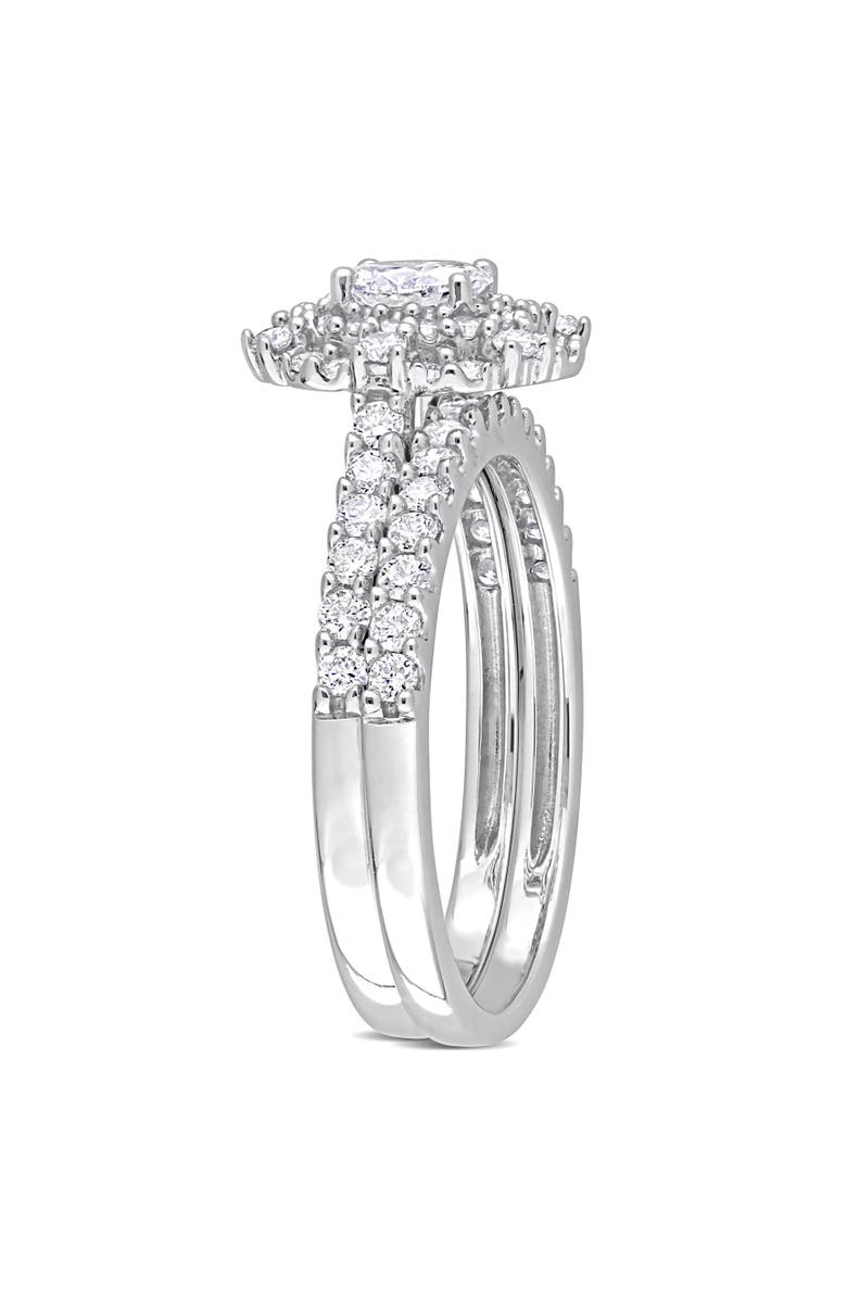 Julianna B. Diamond Halo Eternity Bridal Ring Set 14k, Alternate, color, 14K White Gold