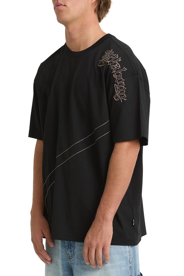 Immortal Blast Oversize Embroidered Cotton T-Shirt, Alternate, color, BLACK