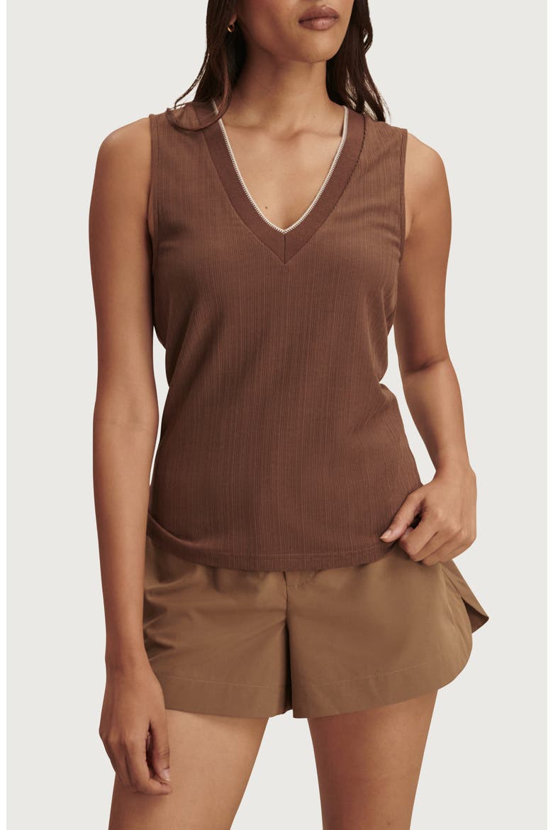 Corby V-Neck Modal Blend Tank, Main, color, PINECONE
