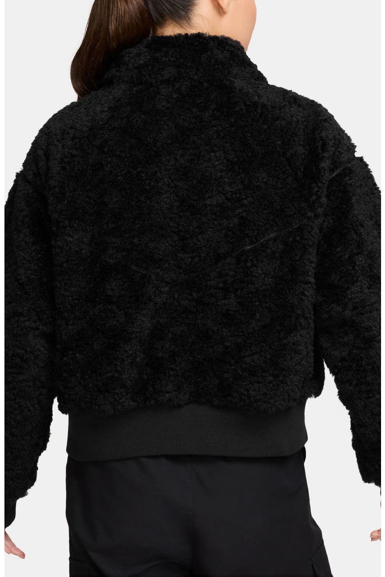 Essential Faux Fur Bomber Jacket, Alternate, color, BLACK/ SAIL