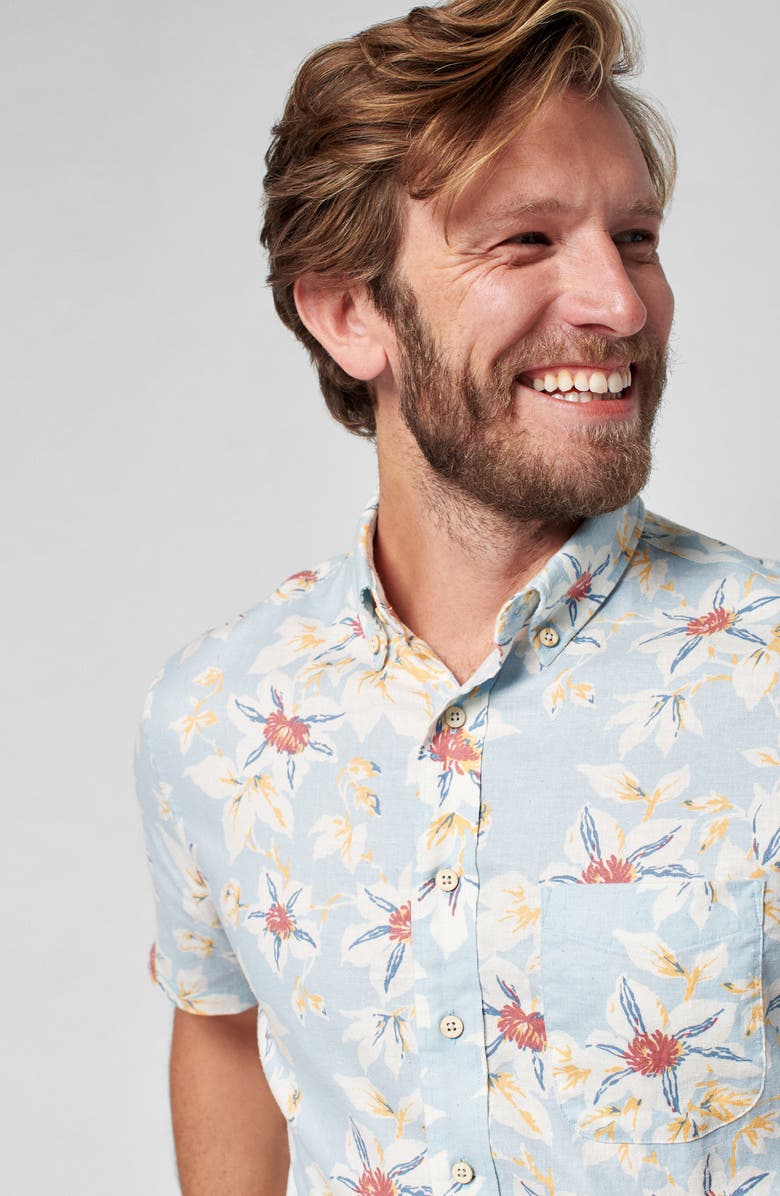 Faherty Breeze Short Sleeve Button-Up Shirt, Alternate, color, 