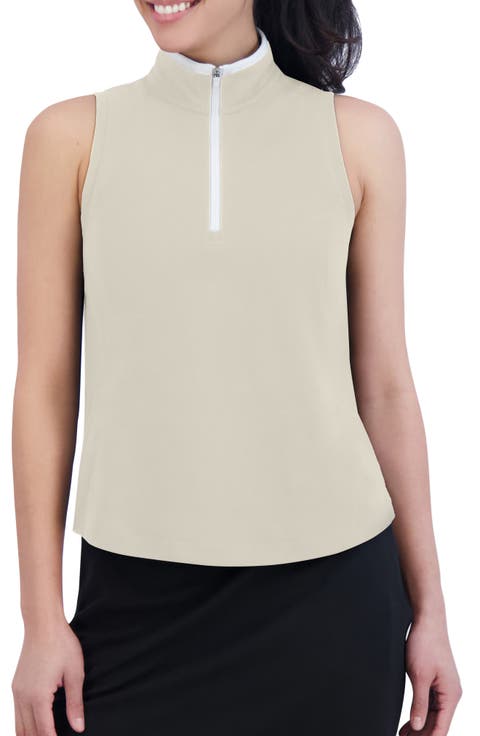 Essential Piqué Collared Sleeveless Top