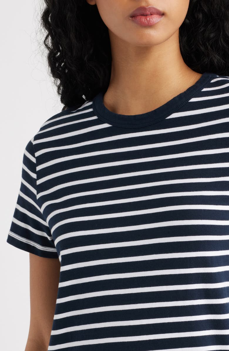 Madewell Stripe T-Shirt Minidress, Alternate, color, Dark Navy White