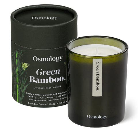 Green Scented Candle - Cypress Patchouli and Orange