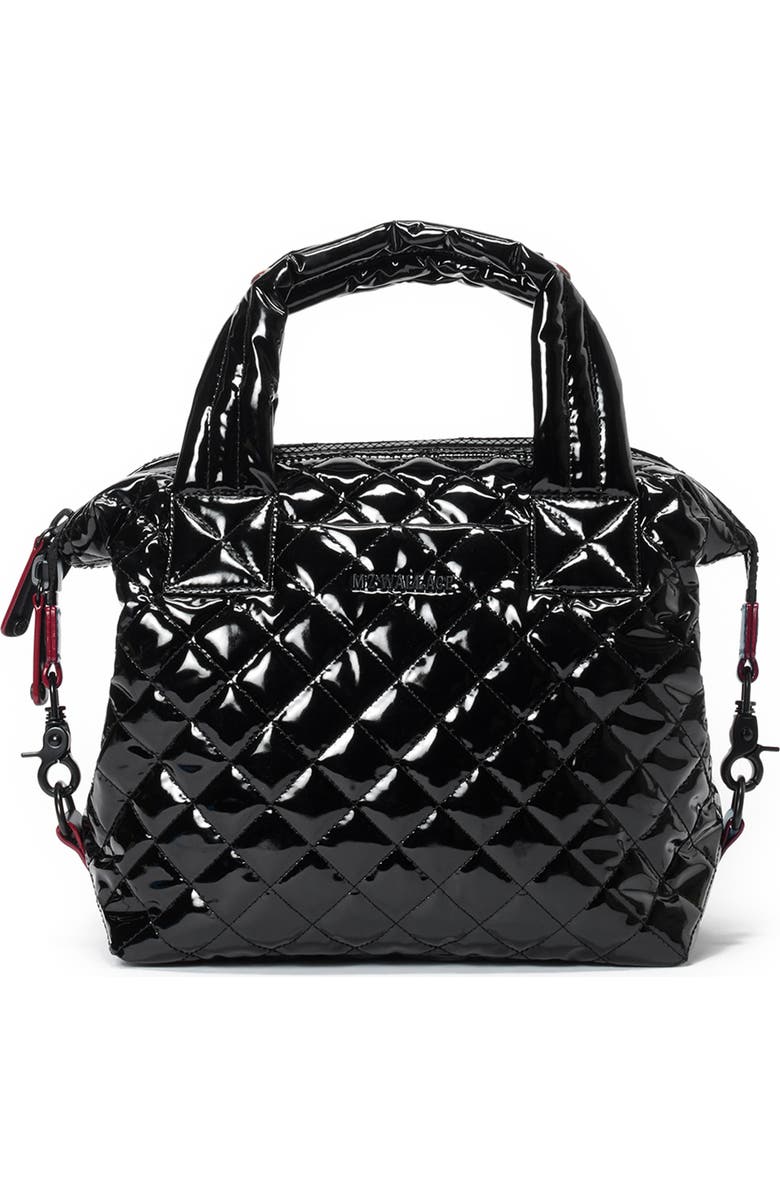 MZ Wallace Small Sutton Deluxe Tote, Main, color, Black Lacquer