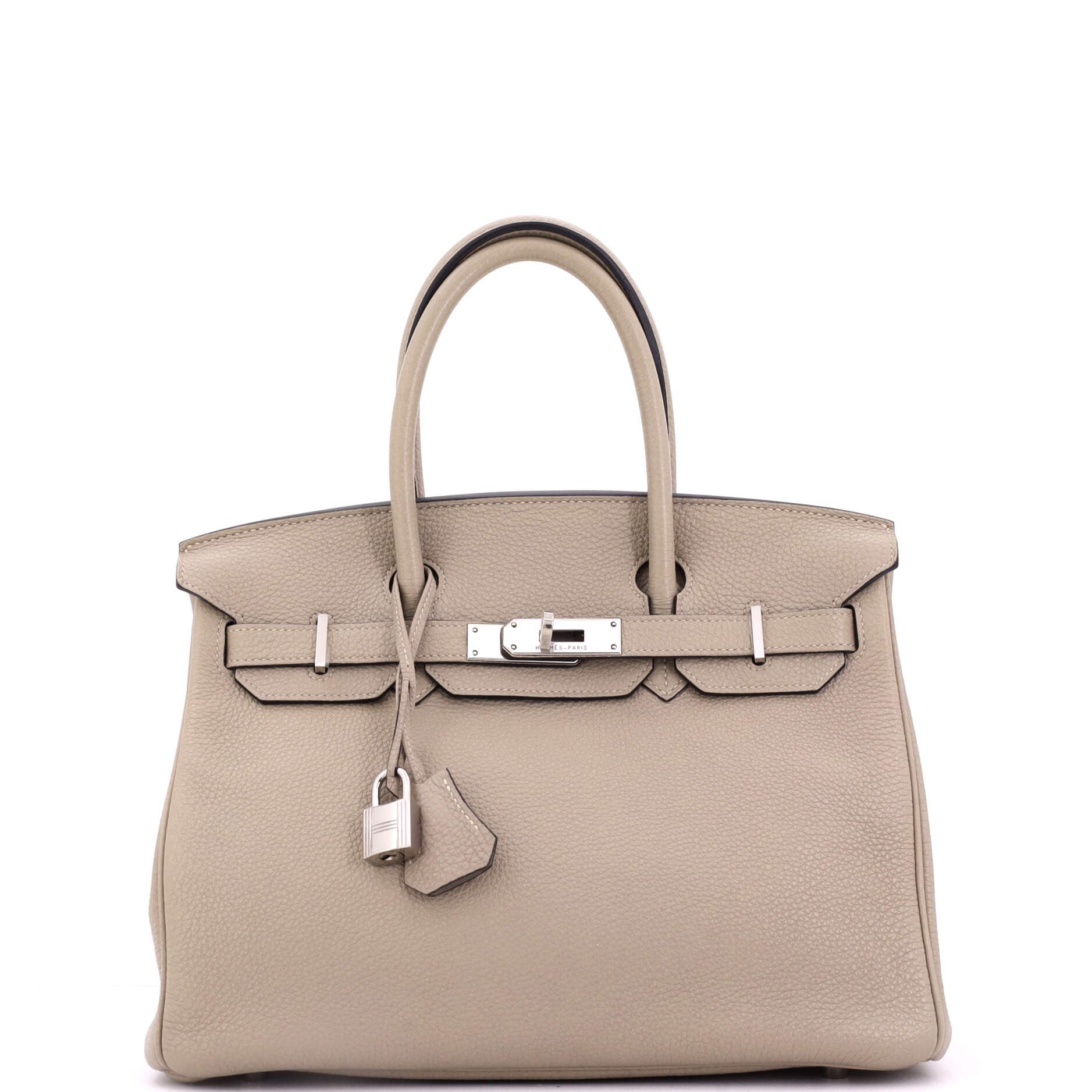 Pre-Owned Hermes Birkin Handbag Grey Togo with Palladium Hardware 30, Main, color, Gris Tourterelle