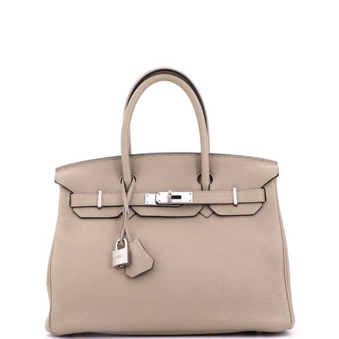 Birkin Handbag Grey Togo with Palladium Hardware 30