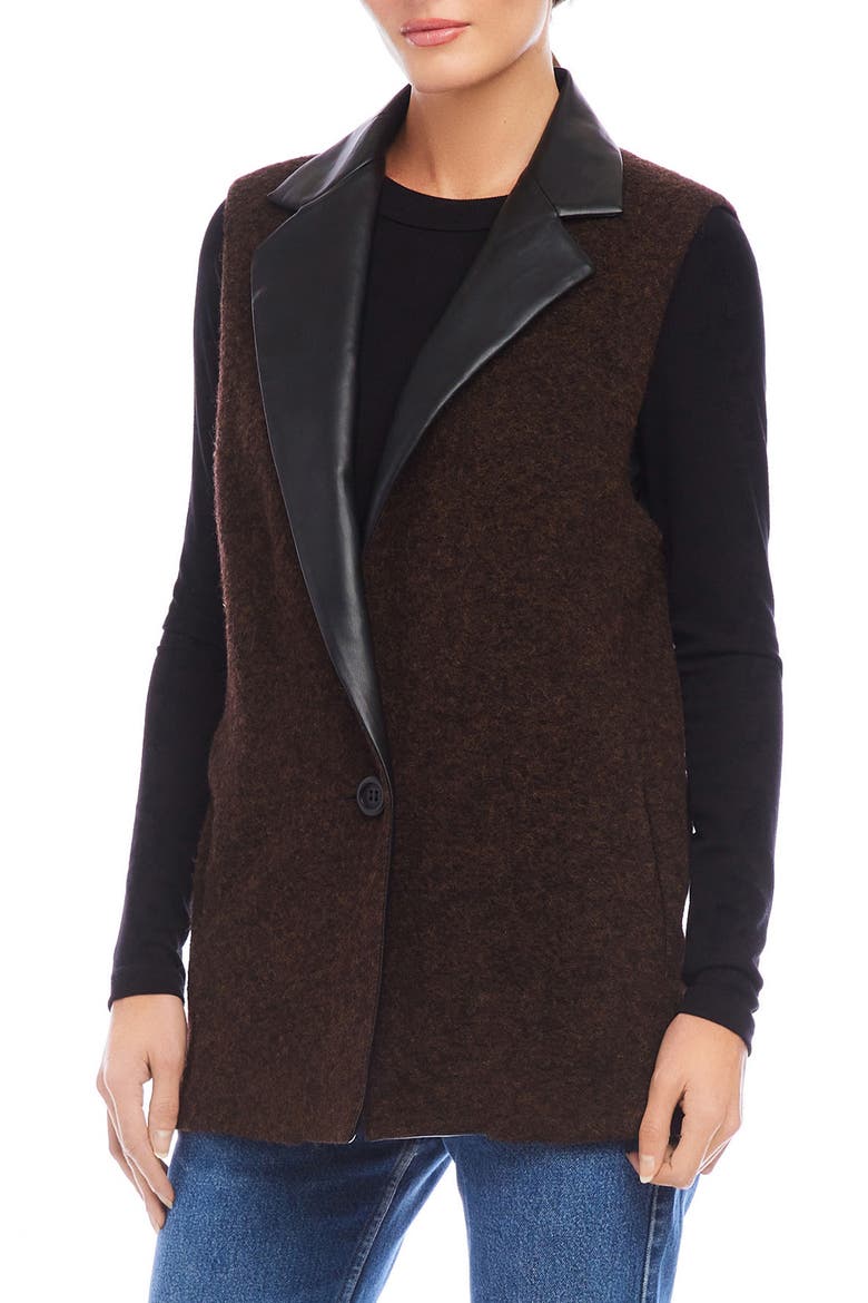 Brooklyn Wool Blend Vest, Alternate, color, BROWN