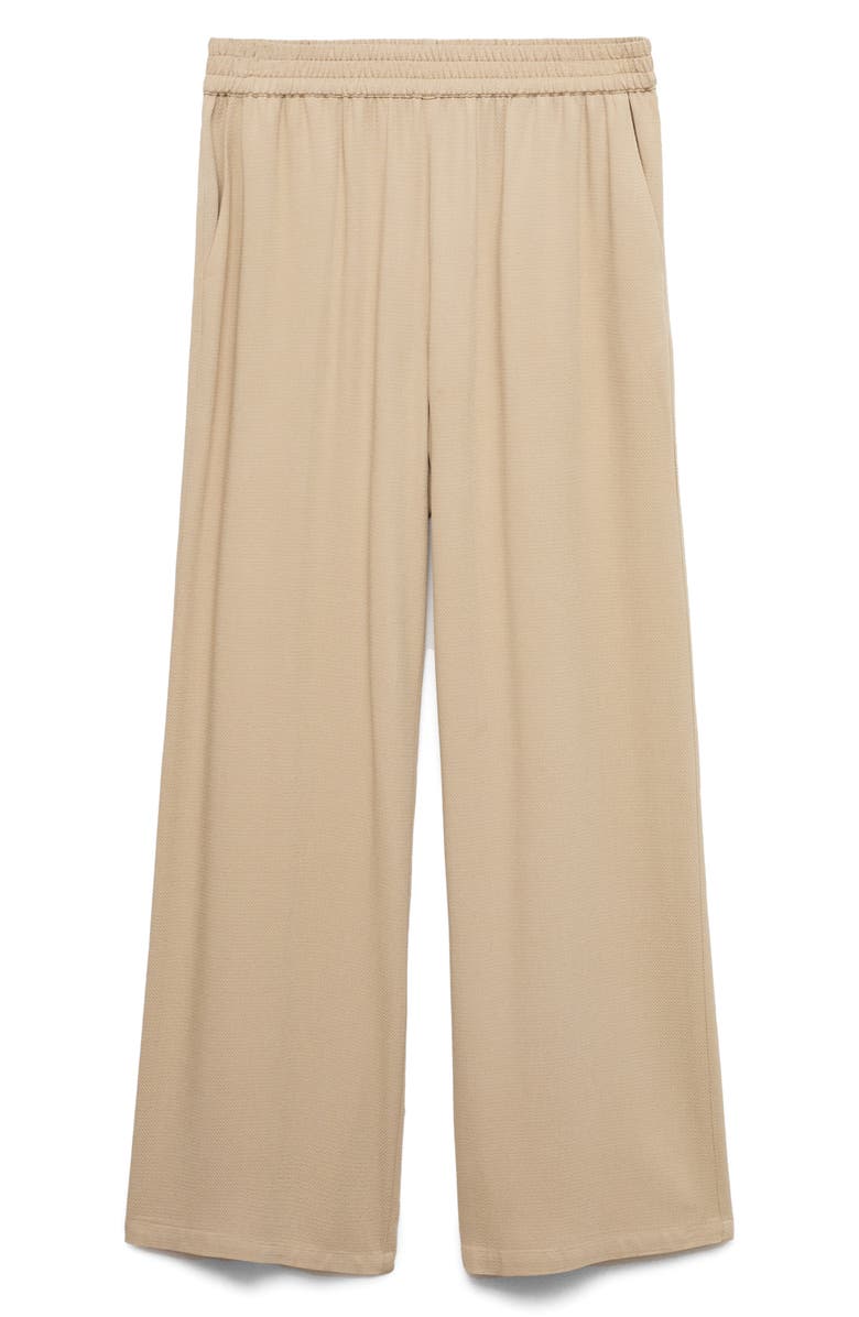 MANGO Pull On Wide Leg Pants, Main, color, Beige