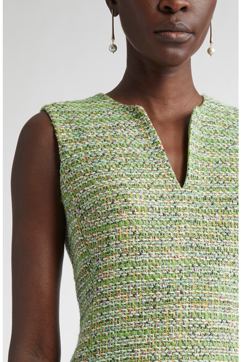 Larkin Metallic Tweed Sheath Dress, Alternate, color, JADE/ LIGHT JADE MULTI