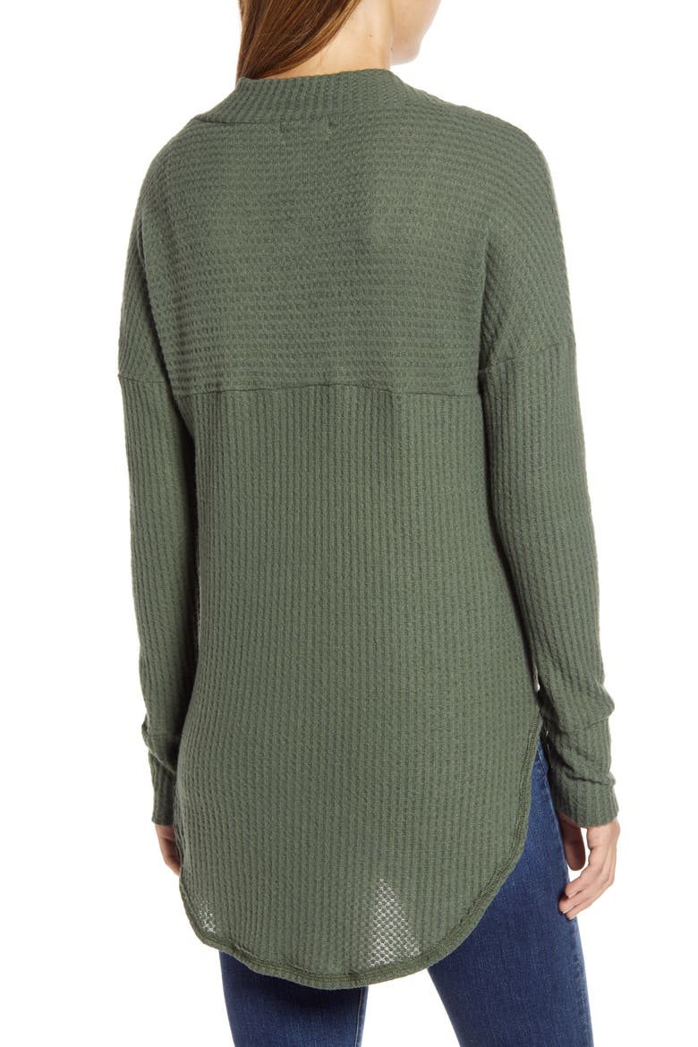 Thermal Knit Tunic, Alternate, color, ARMY GREEN