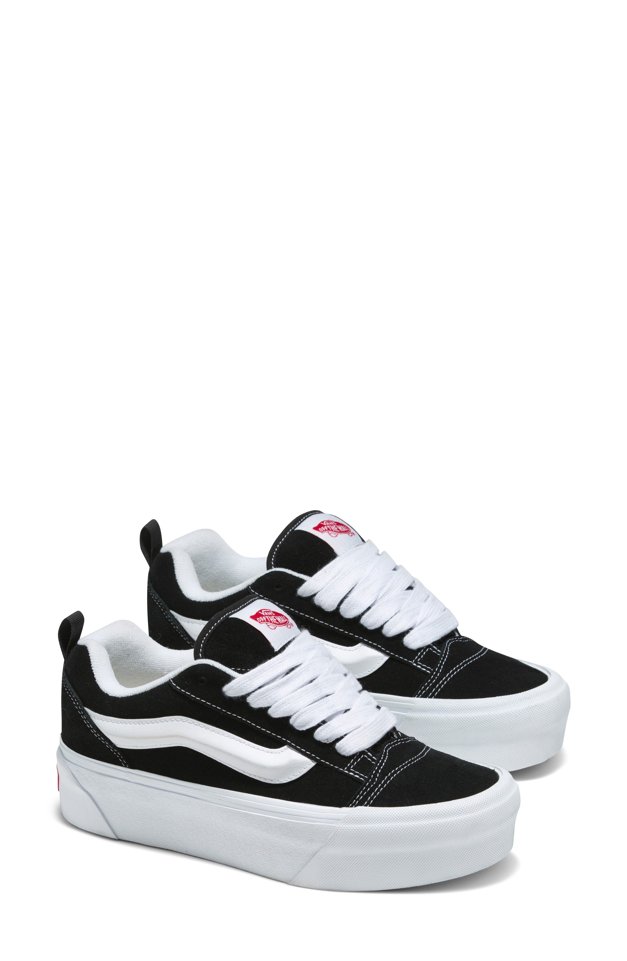 Vans Knu Skool Stack Sneaker, Main, color, Black/True White