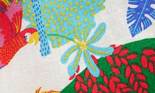 Mini Boden Kids' Tropical Print Linen & Cotton Shorts In Ivory Multi Jungle