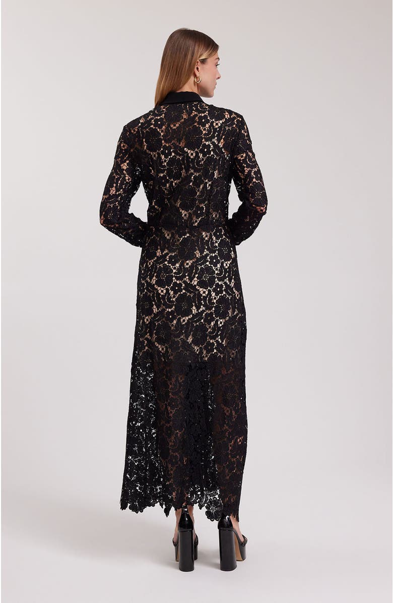 Anne Fontaine Violeta Semi-Sheer Floral Lace Long Dress, Alternate, color,