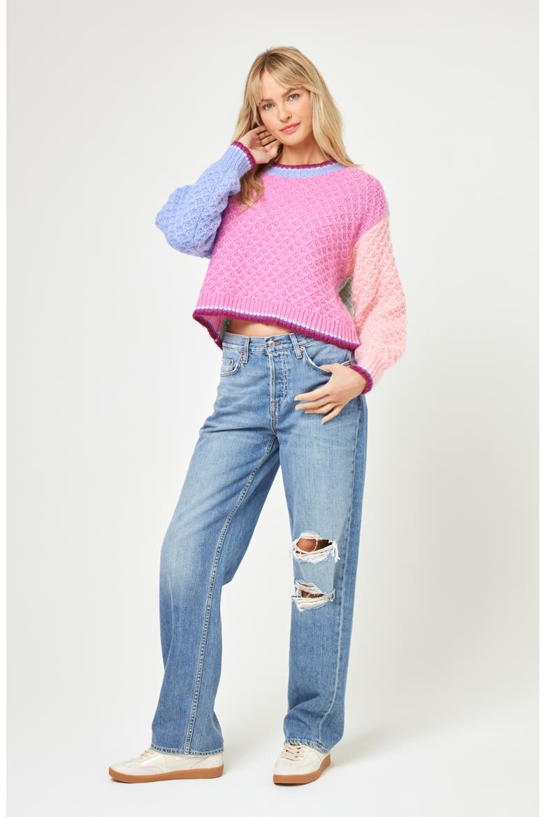 Pretty Please Colorblock Sweater, Alternate, color, COSTA DEL SOL COLORBLOCK
