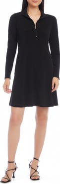 Karen Kane Quarter Zip A-Line Travel Jersey Dress