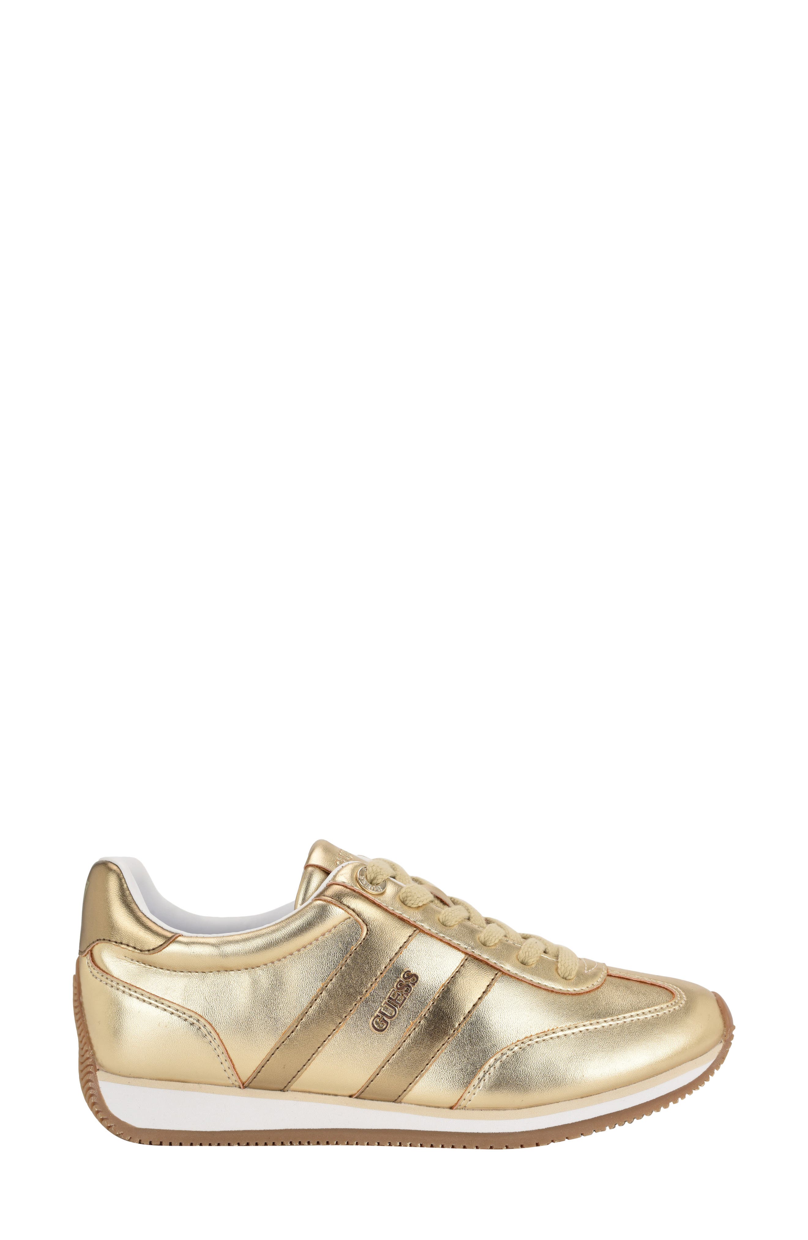 GUESS Saphia Metallic Sneaker, Alternate, color, Gold