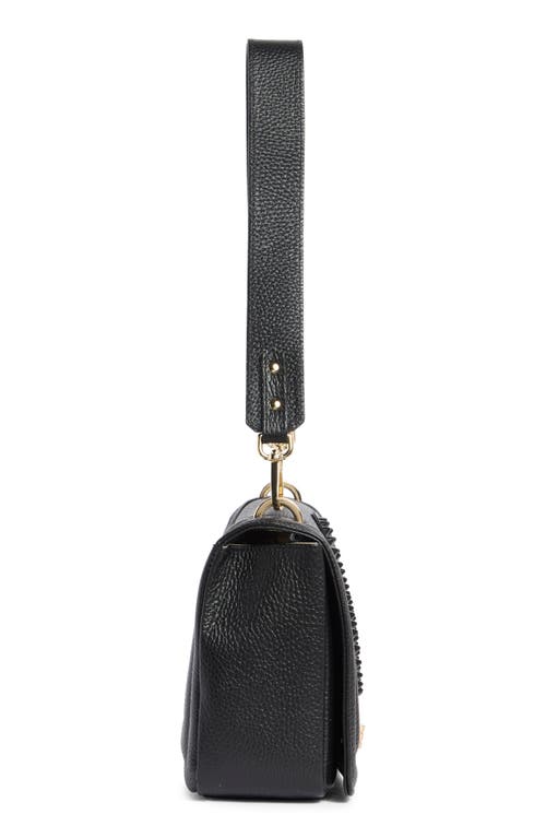 Valentino By Mario Valentino Alice Rockstud Vlogo Leather Shoulder Bag In Black