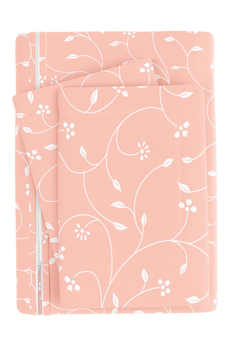 Home Spun Premium Ultra Soft Pink Buds Pattern 3-Piece Duvet Cover Set, Alternate, color, PINK