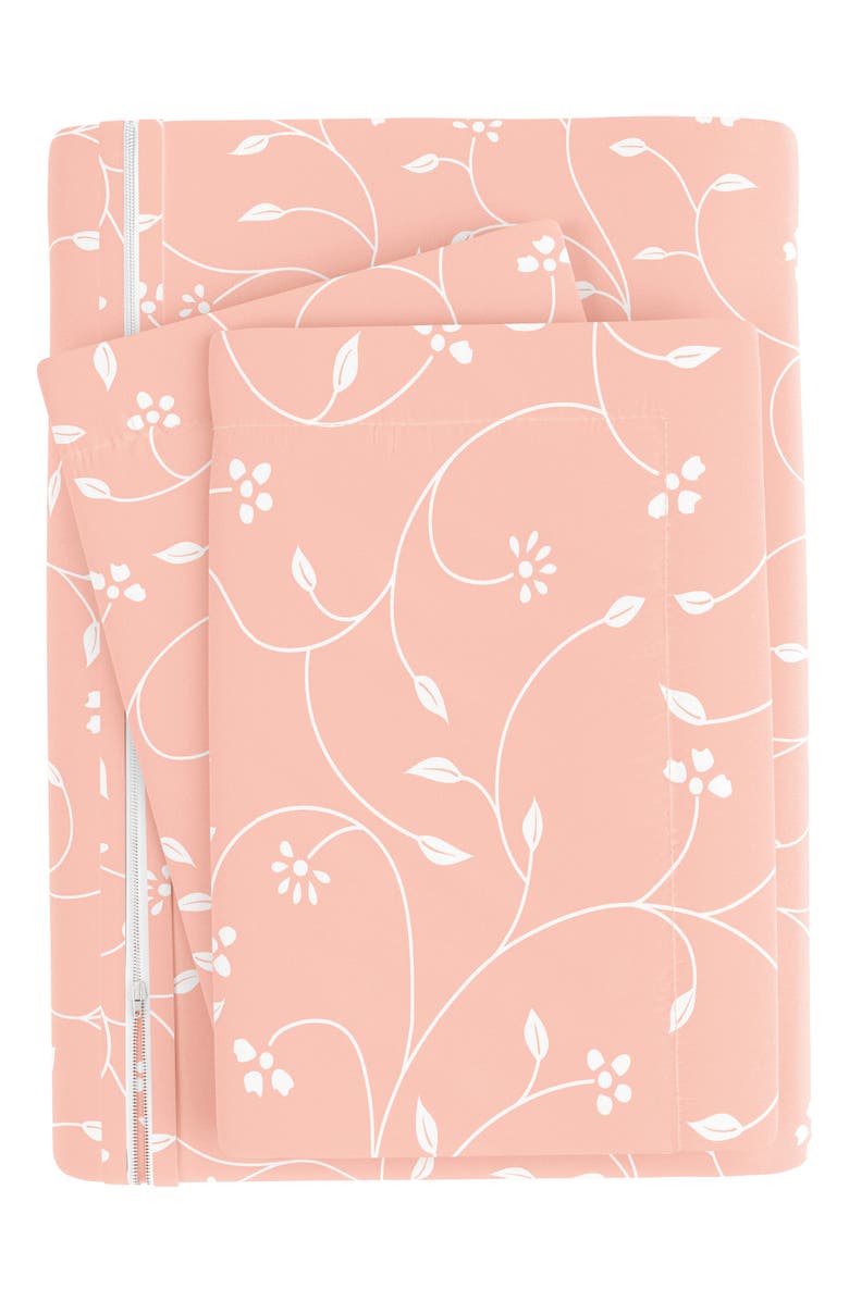 HOMESPUN Home Spun Premium Ultra Soft Pink Buds Pattern 3-Piece Duvet Cover Set, Alternate, color, 