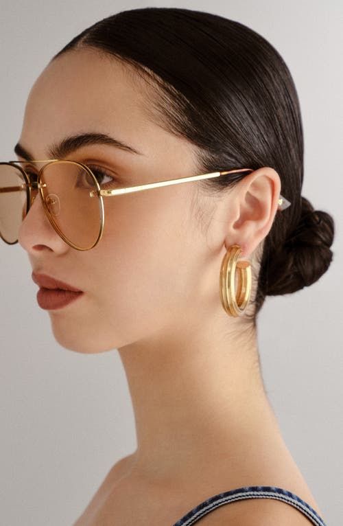 Aire Mirzam 60mm Aviator Sunglasses In Gold/brown Mono