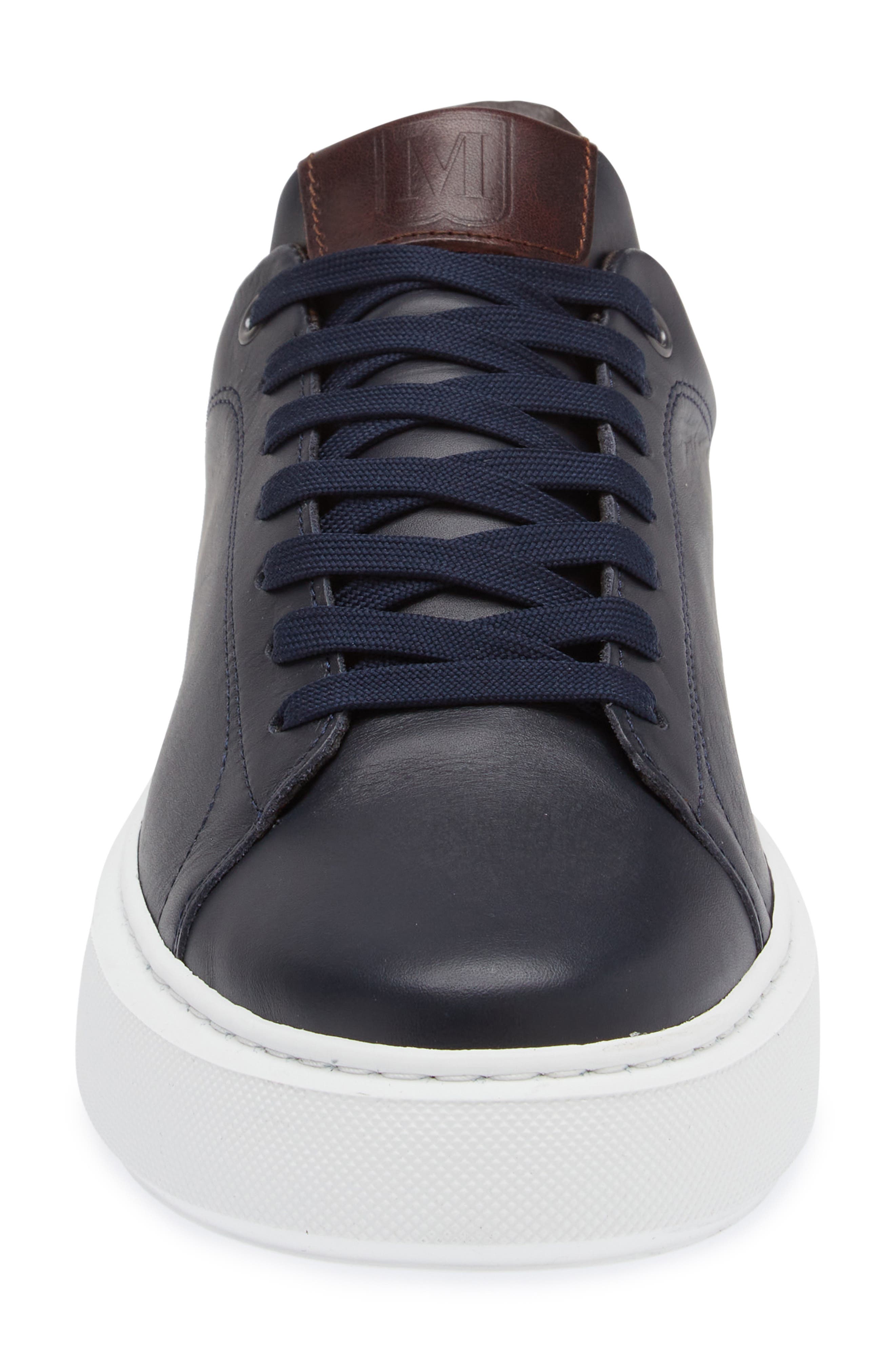 Lucca Leather Sneaker, Alternate, color, NAVY