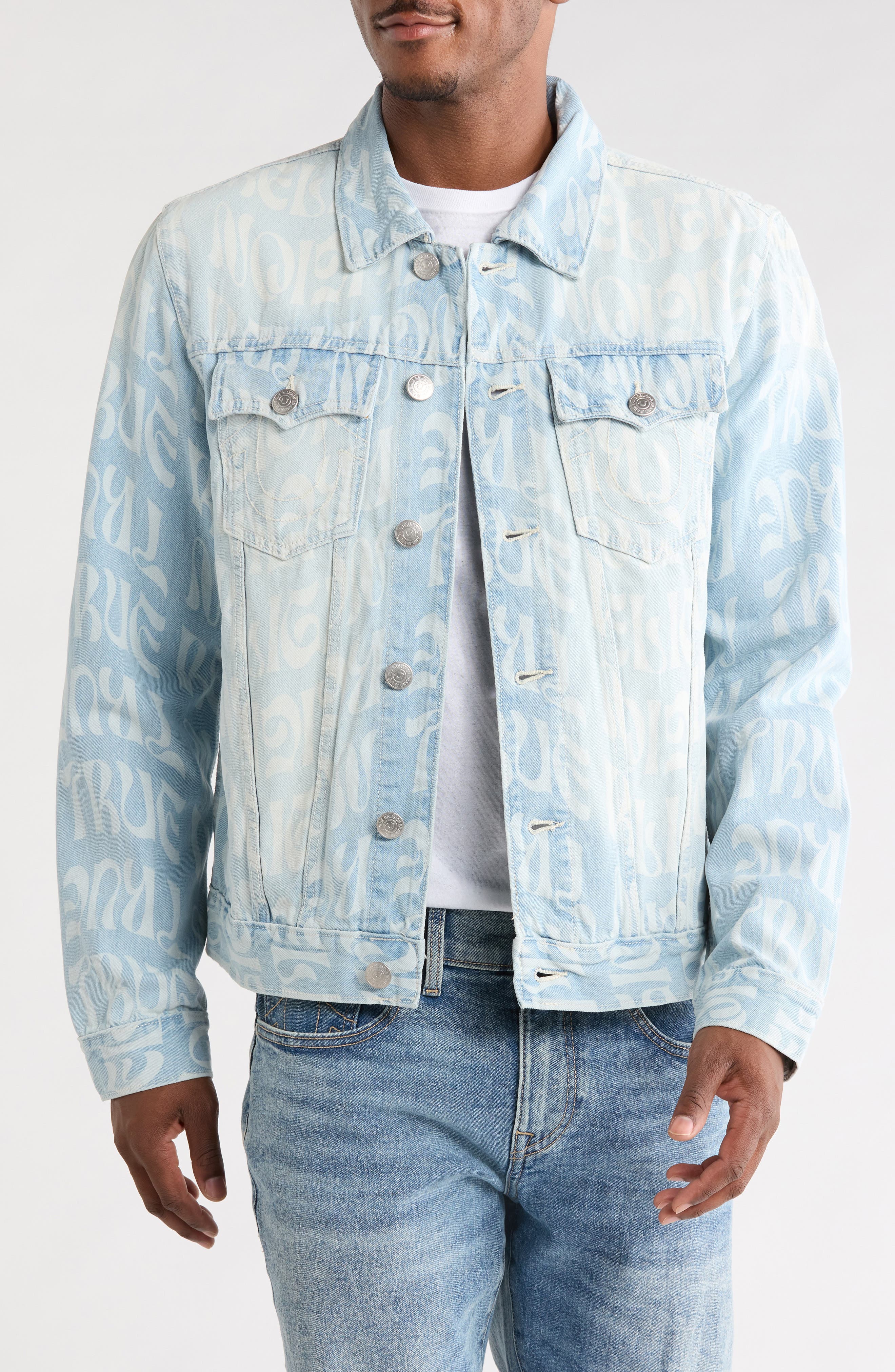 Jesse Logo Print Denim Trucker Jacket