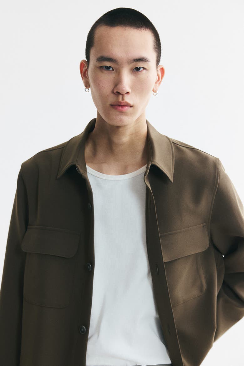 Overshirt, Alternate, color, Dark khaki green