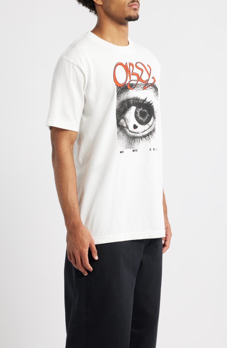 Obey Mid Nite Crisis Cotton Graphic T-Shirt, Alternate, color, Pigment Vintage White