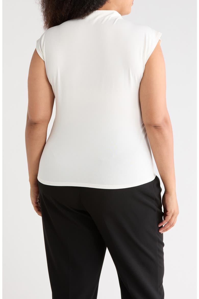 Ruched Mock Neck Top, Alternate, color, IVORY TOFU