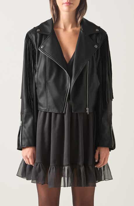 Eliza Fringe Faux Leather Jacket
