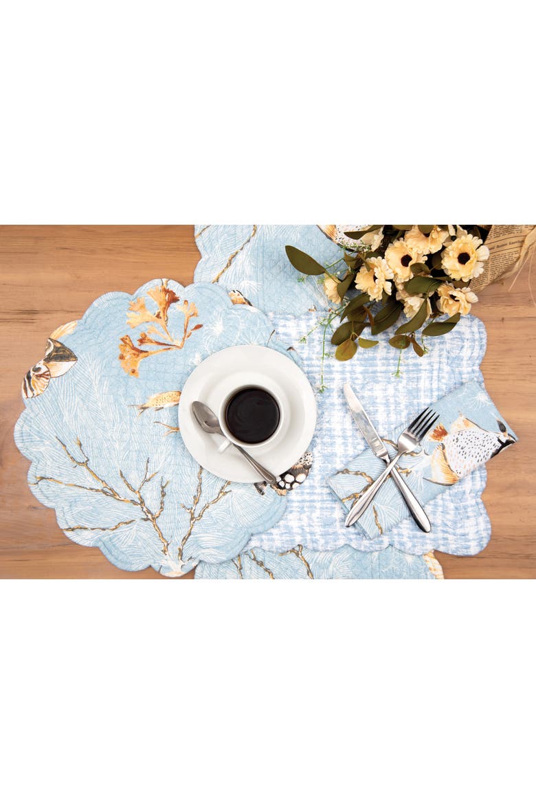 Meraki Island Reversible Blue Coastal Napkin, Set of 6, Alternate, color, Blue