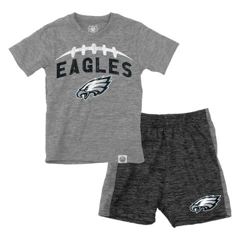 Toddler Wes & Willy  Gray/Charcoal Philadelphia Eagles T-Shirt & Contrasting Shorts Set