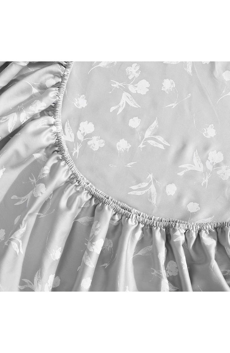 Calvin Klein White Flowers 300 Thread Count Sateen Sheet Set, Alternate, color, Plum