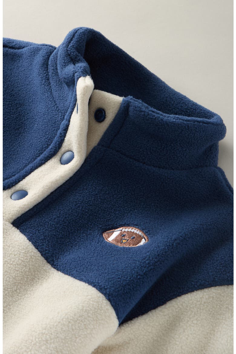 Polar Fleece Jogger Set, Alternate, color, BEIGE OATMEAL FOOTBALL- NAVY