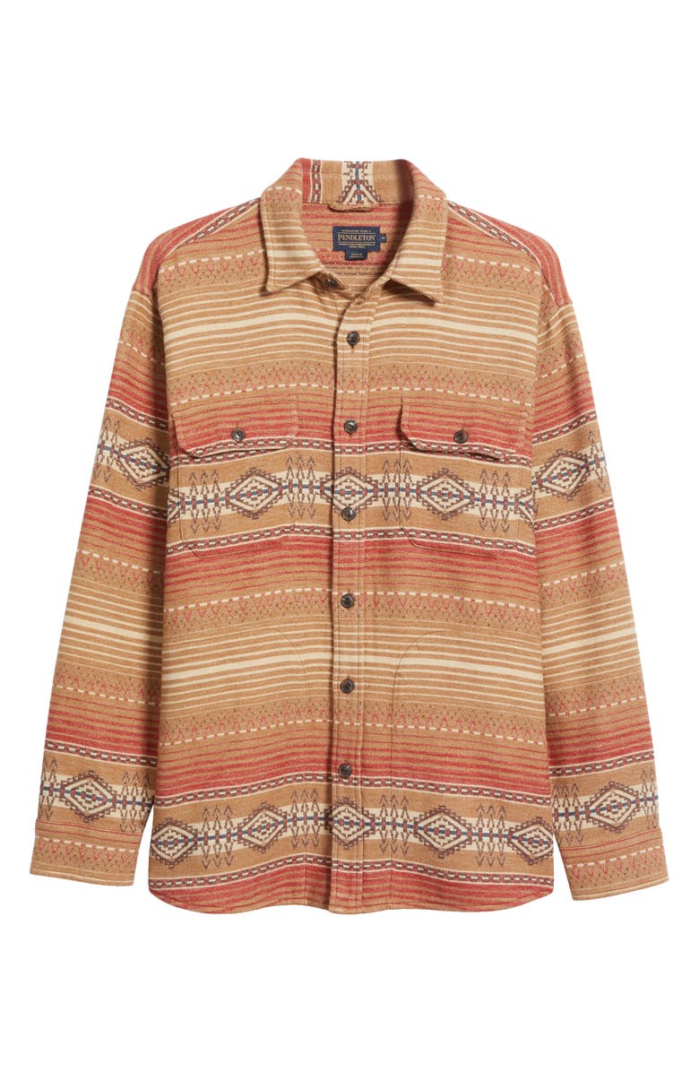 Pendleton Driftwood Stripe Chamois Button-Up Shirt, Alternate, color, Beacon Rock Tan