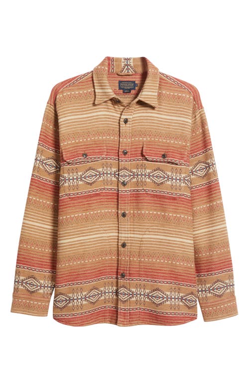 Pendleton Driftwood Stripe Chamois Button-up Shirt In Beacon Rock Tan
