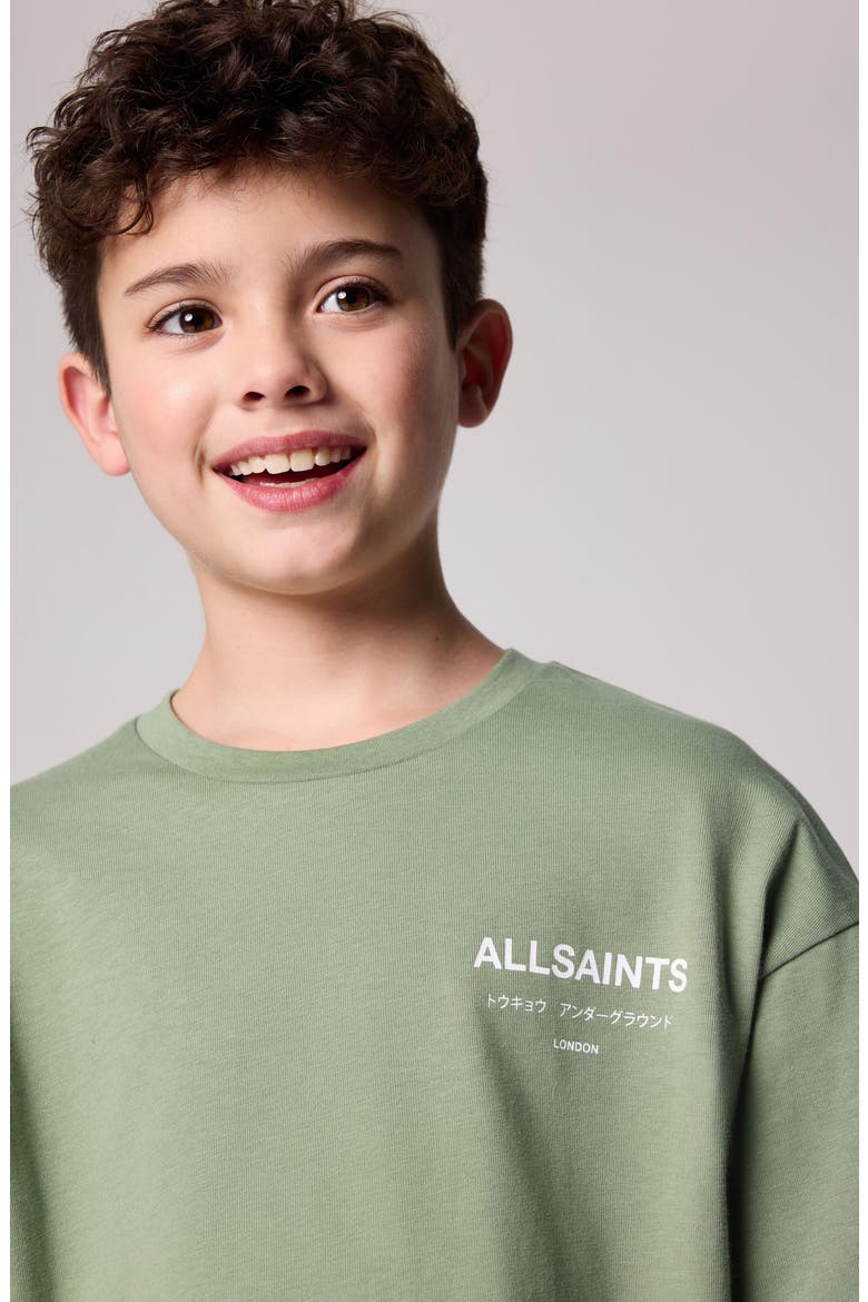 Kids' Oversize Underground Logo Graphic T-Shirt, Alternate, color, GREEN