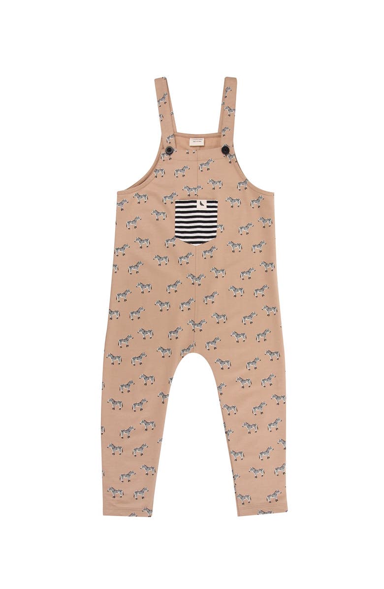 Turtledove London Kids Organic Cotton Zebra Print Jumpsuit, Main, color,