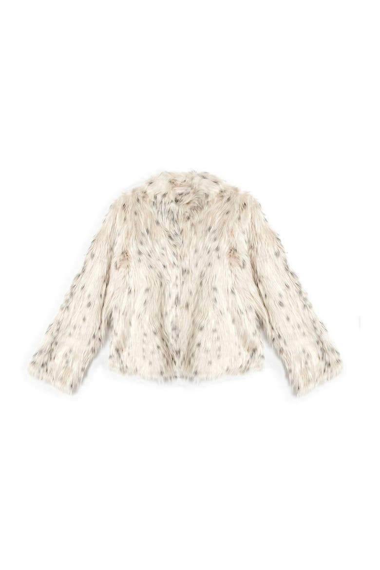 Patsy Snow Leopard Faux Fur Jacket, Alternate, color, BLACK MULTI