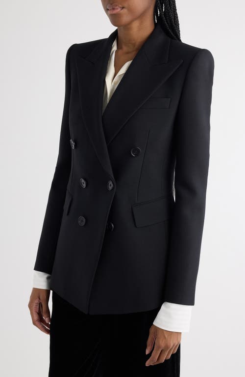Chloé Double Breasted Virgin Wool Grain De Poudre Blazer In Black