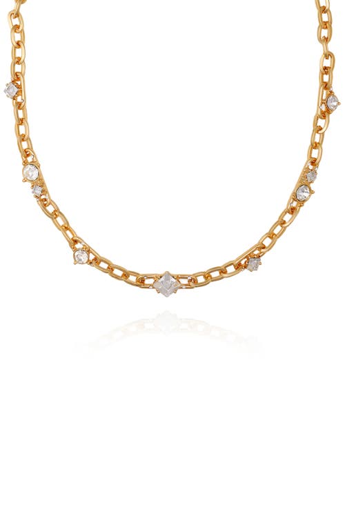 Vince Camuto Crystal Chain Necklace In Goldtone