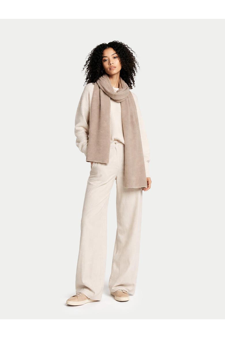 Waffle Knit Cashmere Scarf, Alternate, color, taupe