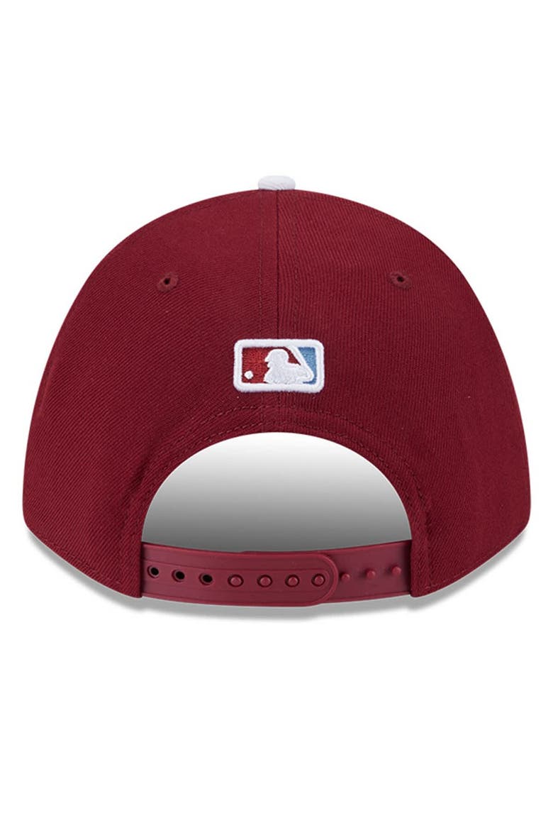 Men's New Era  Burgundy Philadelphia Phillies Player Replica 9FORTY Adjustable Hat, Alternate, color, Burgundy