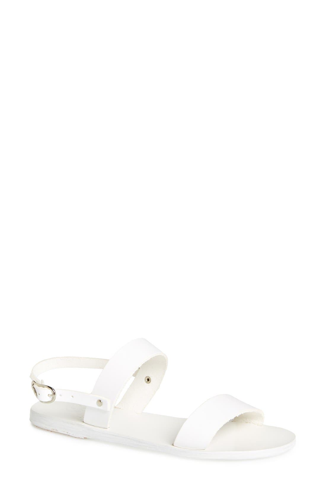 'Clio' Sandal, Main, color, ALL WHITE