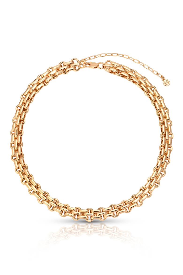 Thick Box Chain Necklace, Main, color, GOLD
