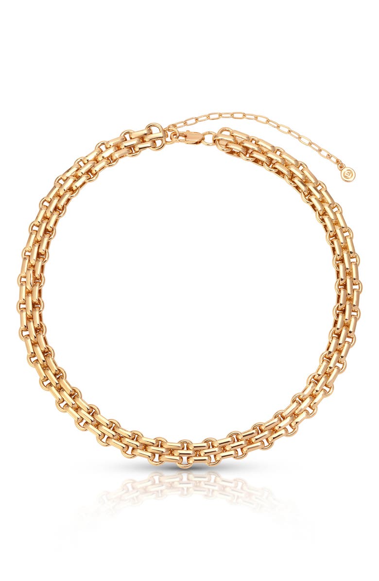 Ettika Thick Box Chain Necklace, Main, color, Gold